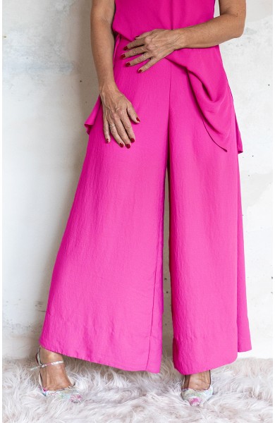 GEORGETTE PALACE PANT - Indian Pink