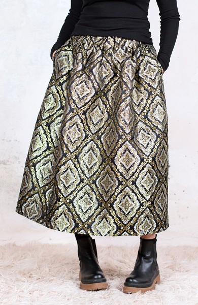 Brocade Travel Skirt - Black&Silver a San Polo