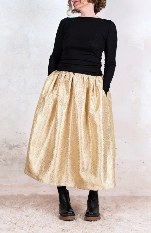 Brocade Travel Skirt - Gold...
