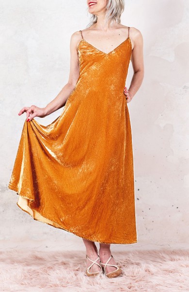 VELVET HYBRID PERFECTA DRESS - Japan Orange