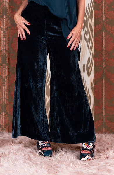 VELVET TROMBETTA PANT RAPTUS ON DEMAND -  Blueberry on demand