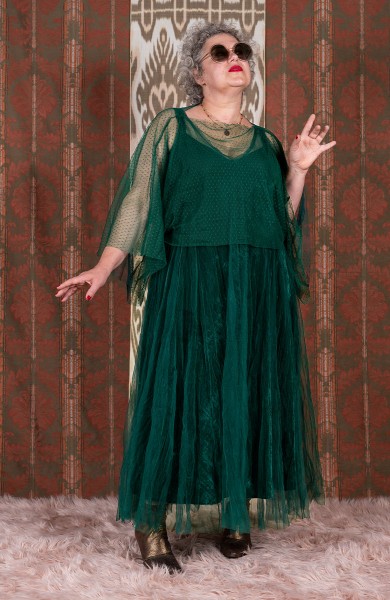 ZELDA POCKET PARTY DRESS ON DEMAND - Spinach on demand