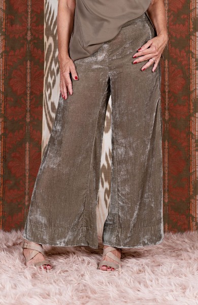 VELVET TROMBETTA PANT RAPTUS ON DEMAND -  Taupe on demand