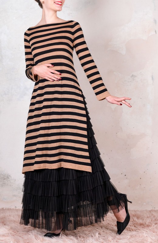 WOOL STRIPED DRESSWEATER -...