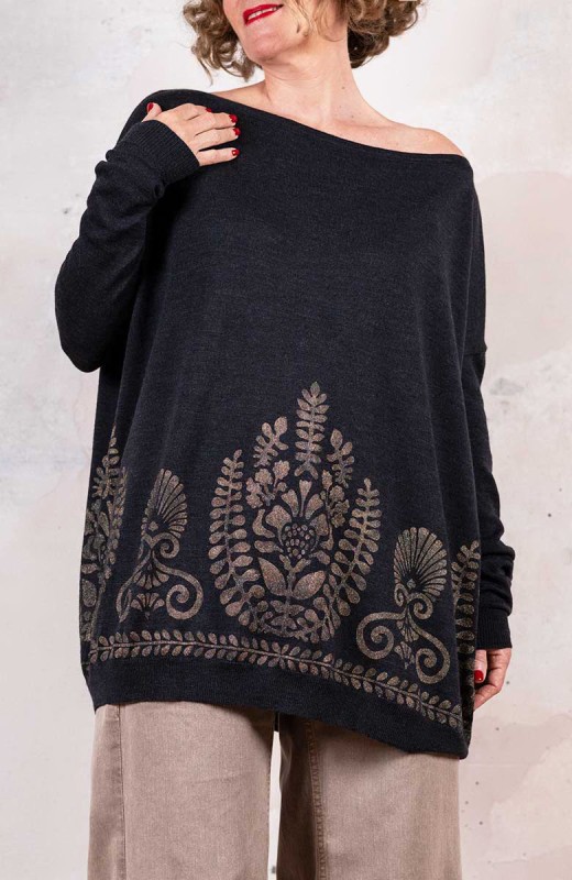 PAINTED OVERAGIO SWEATER -...