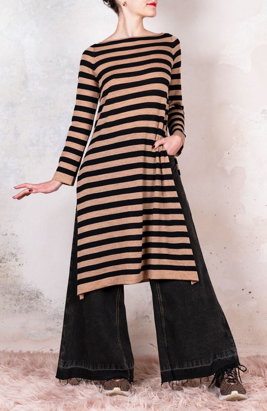 WOOL STRIPED DRESSWEATER -...