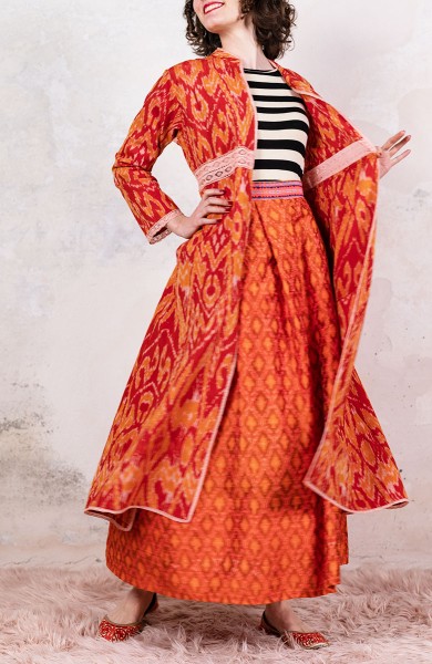 IKAT TRAVEL COAT - Rosa nelle Fiamme