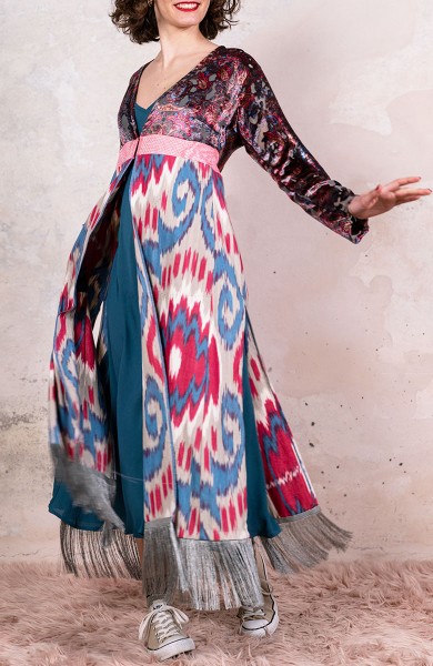 UZBEKISTAN IKAT COAT - Sale di Lampone di Nurota