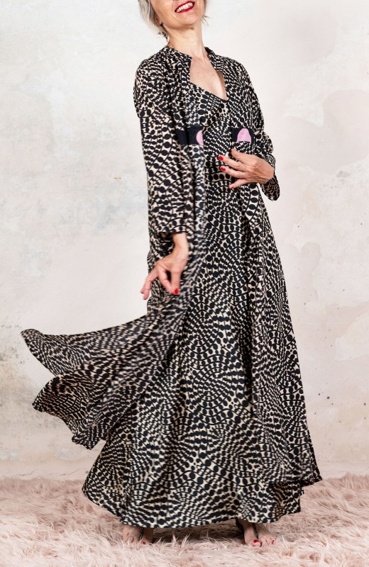 PRINTED LONG LIGHT COAT -...