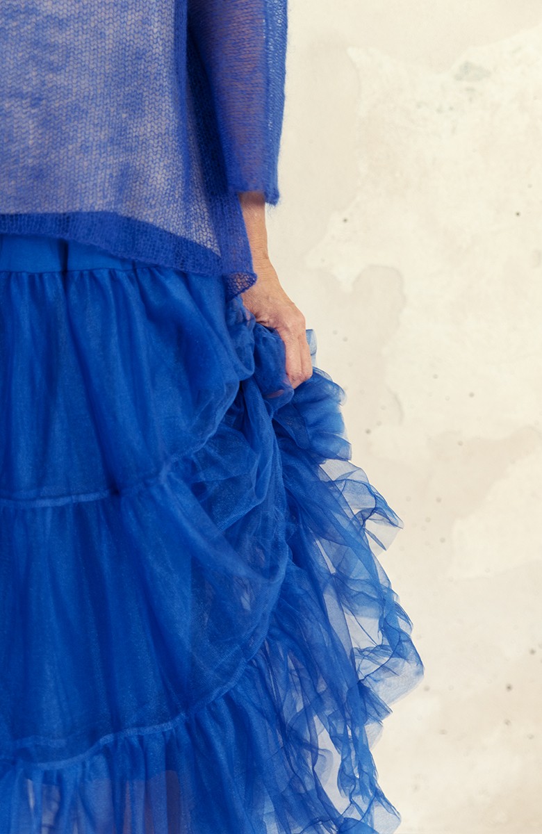 DIVINA SOTTOGONNA DI TULLE - Blu Majorelle